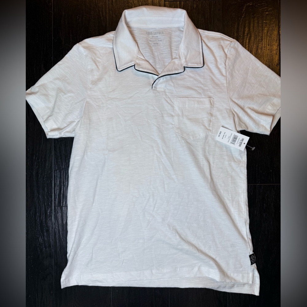 Todd Snyder White Polo with Black Accents
